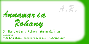 annamaria rohony business card